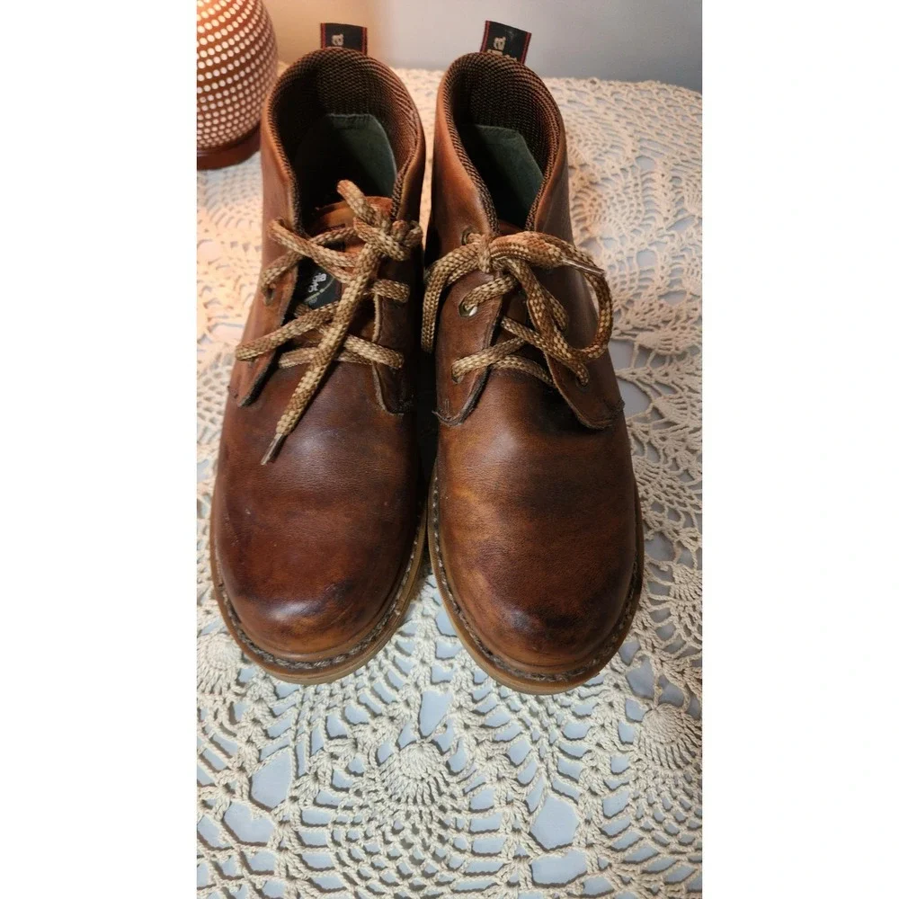 Georgia Boot Chukka Wedge Work Boots Full Grain Leather Men's 11‎ Lace Up